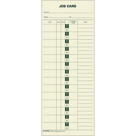 Tops Form, Job Card, 3.5X9 Pk TOP1258